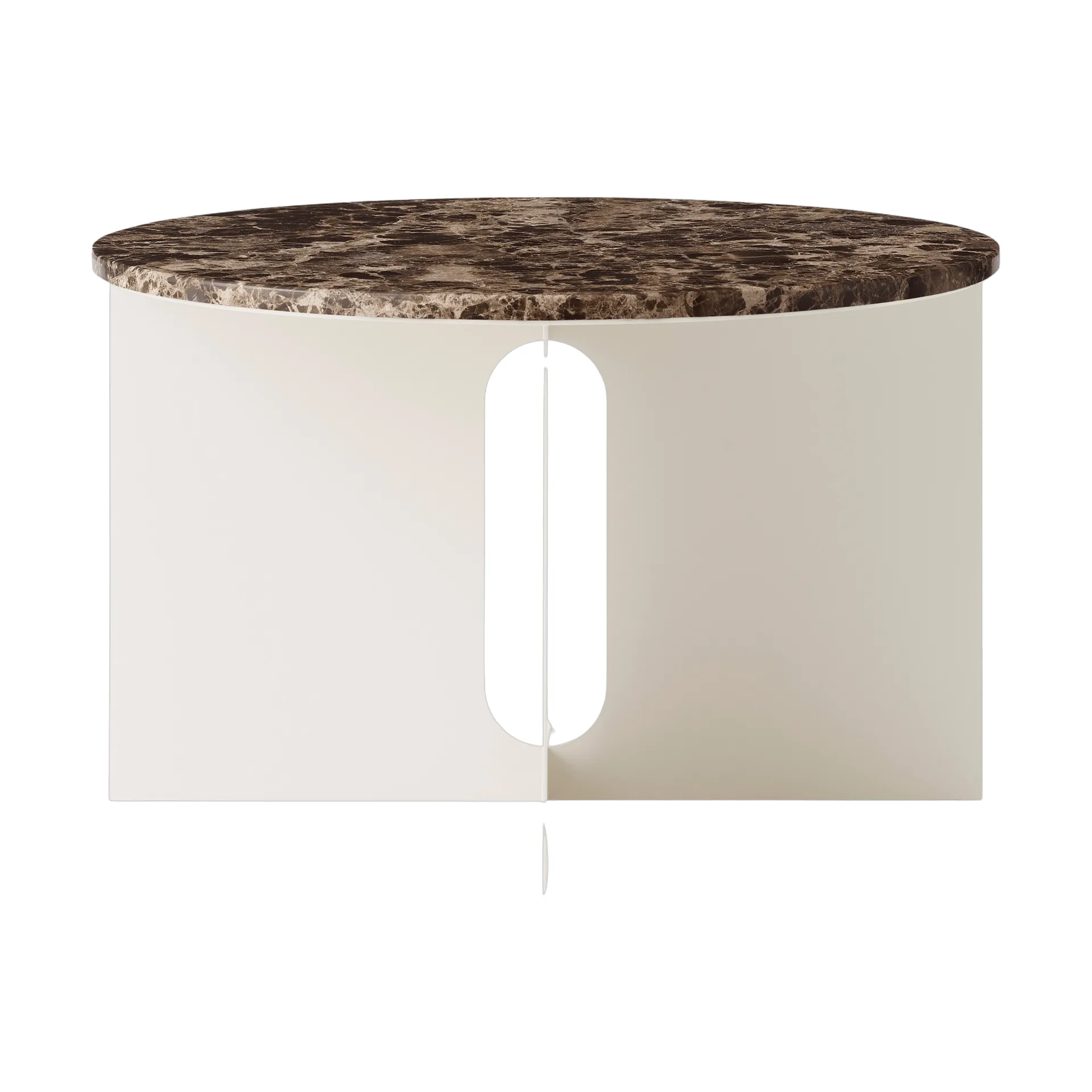 Androgyne sivupöytä, Emperador-marmori - ivory teräs, Ø65 cm Audo Copenhagen