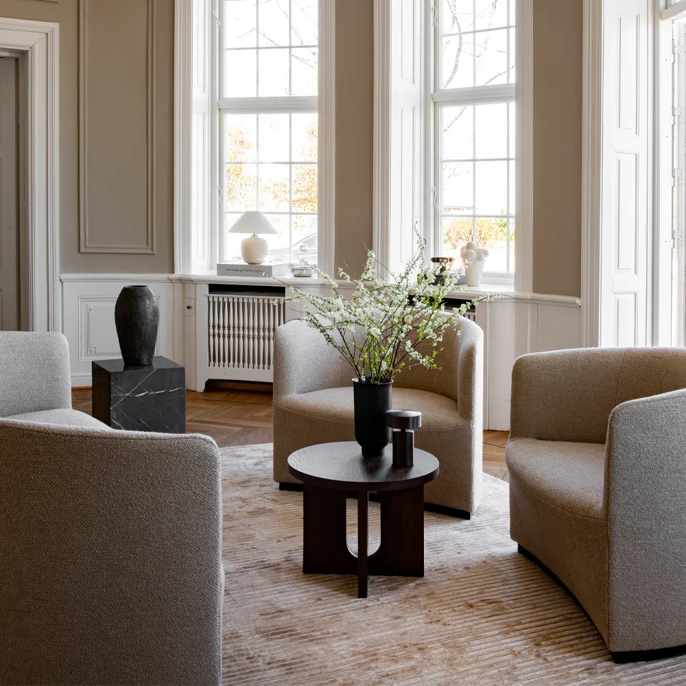 Androgyne sivupöytä, Marble black, ø 42, musta teräsrunko Audo Copenhagen