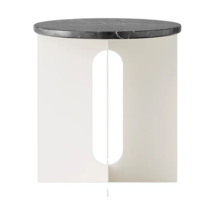 Androgyne sivupöytä - Nero Marquina marmori-ivory teräs, Ø42 cm - Audo Copenhagen