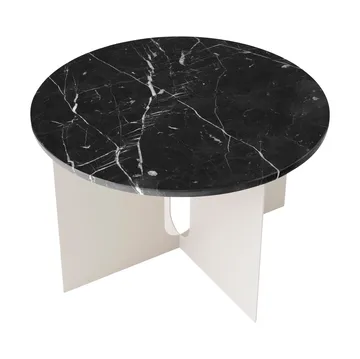 Androgyne sivupöytä - Nero Marquina marmori-ivory teräs, Ø65 cm - Audo Copenhagen