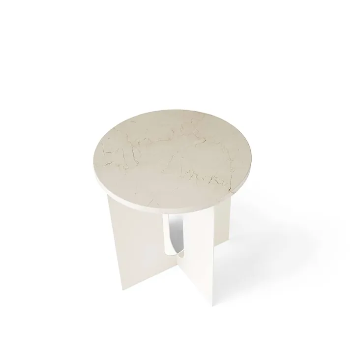 Androgyne sivupöytä_Marble Crystal Rose-ivory, Ø42 cm - Audo Copenhagen