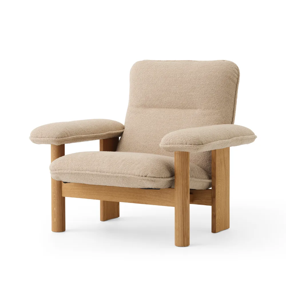 Audo Copenhagen Brasilia nojatuoli Oiled oak-Bouclé 02 beige