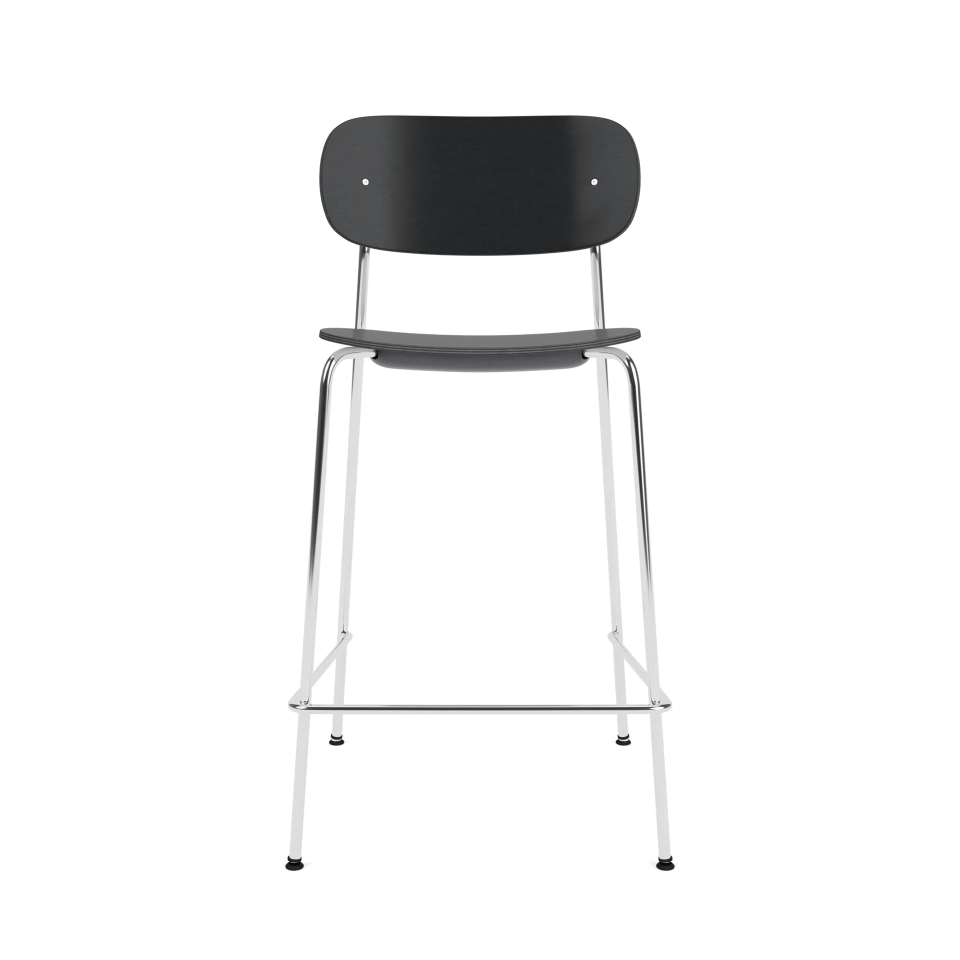 Co Bar Chair baarituoli, Musta tammi-kromattu teräs, 65 cm Audo Copenhagen