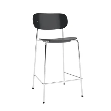 Co Bar Chair baarituoli - Musta tammi-kromattu teräs, 65 cm - Audo Copenhagen
