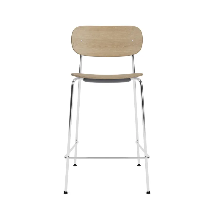 Co Bar Chair baarituoli - Tammi-kromattu teräs, 65 cm - Audo Copenhagen