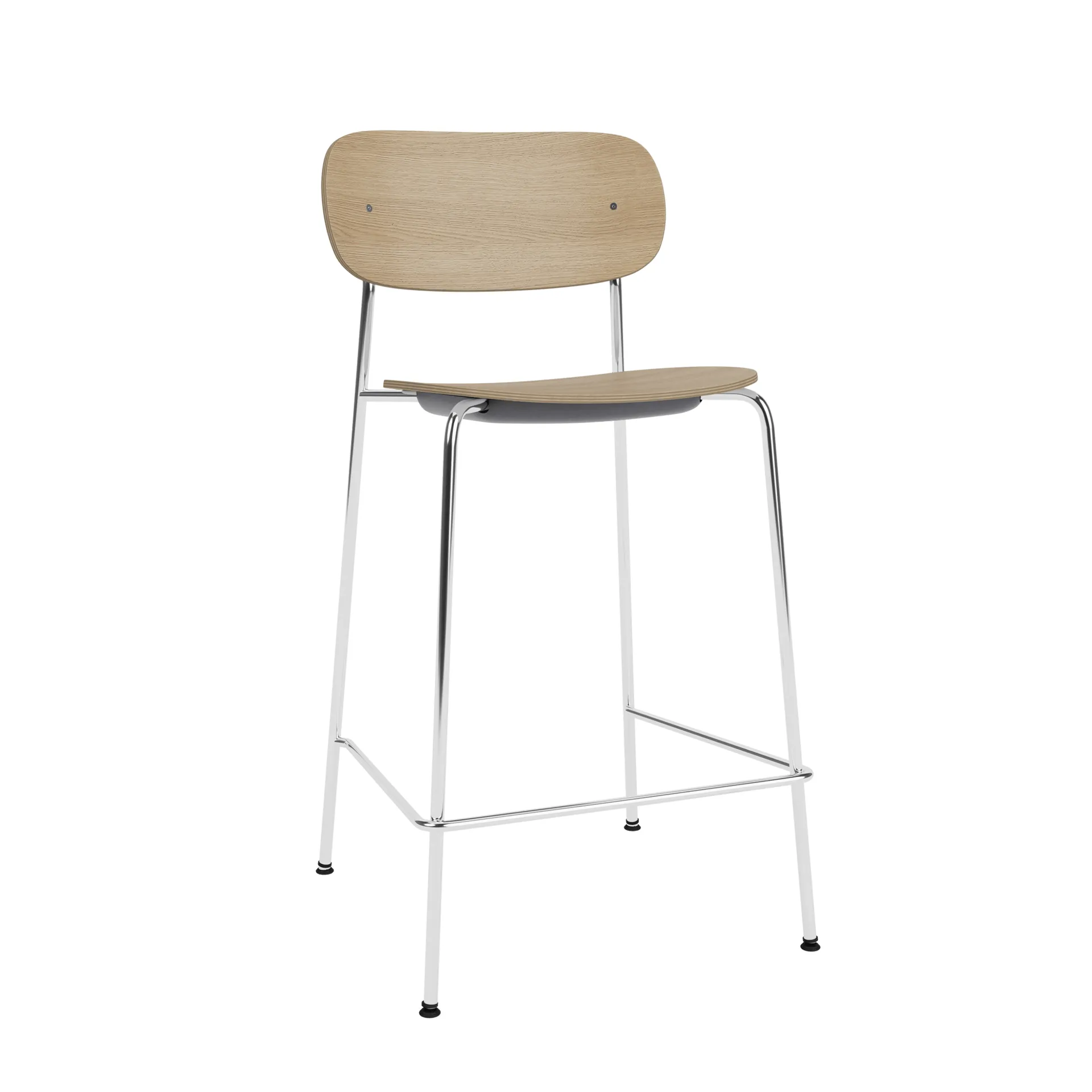 Co Bar Chair baarituoli, Tammi-kromattu teräs, 65 cm Audo Copenhagen