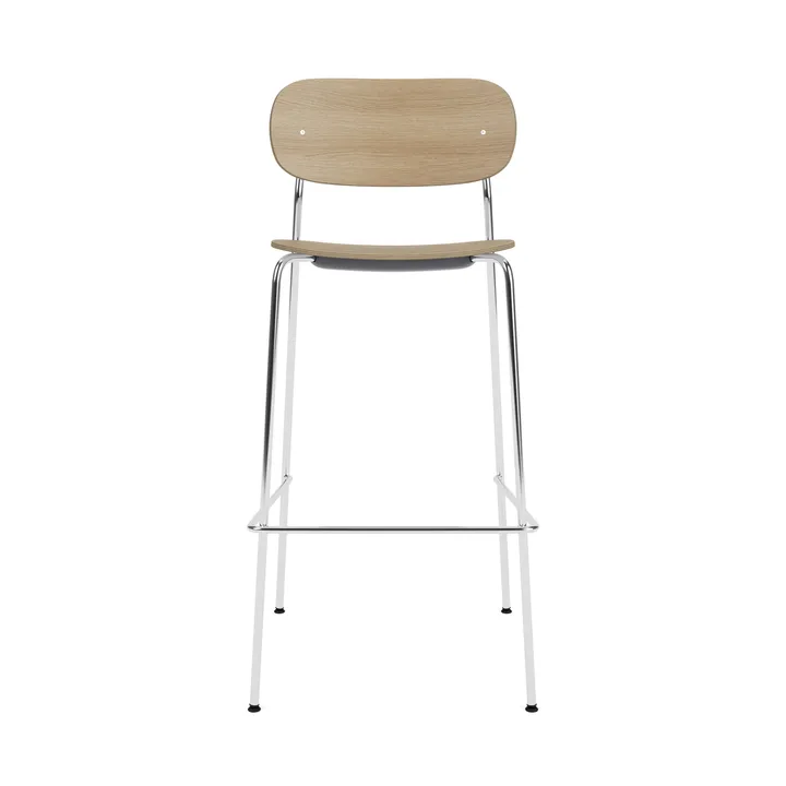 Co Bar Chair baarituoli - Tammi-kromattu teräs, 75 cm - Audo Copenhagen