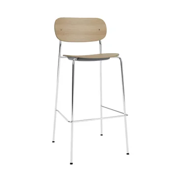 Co Bar Chair baarituoli - Tammi-kromattu teräs, 75 cm - Audo Copenhagen