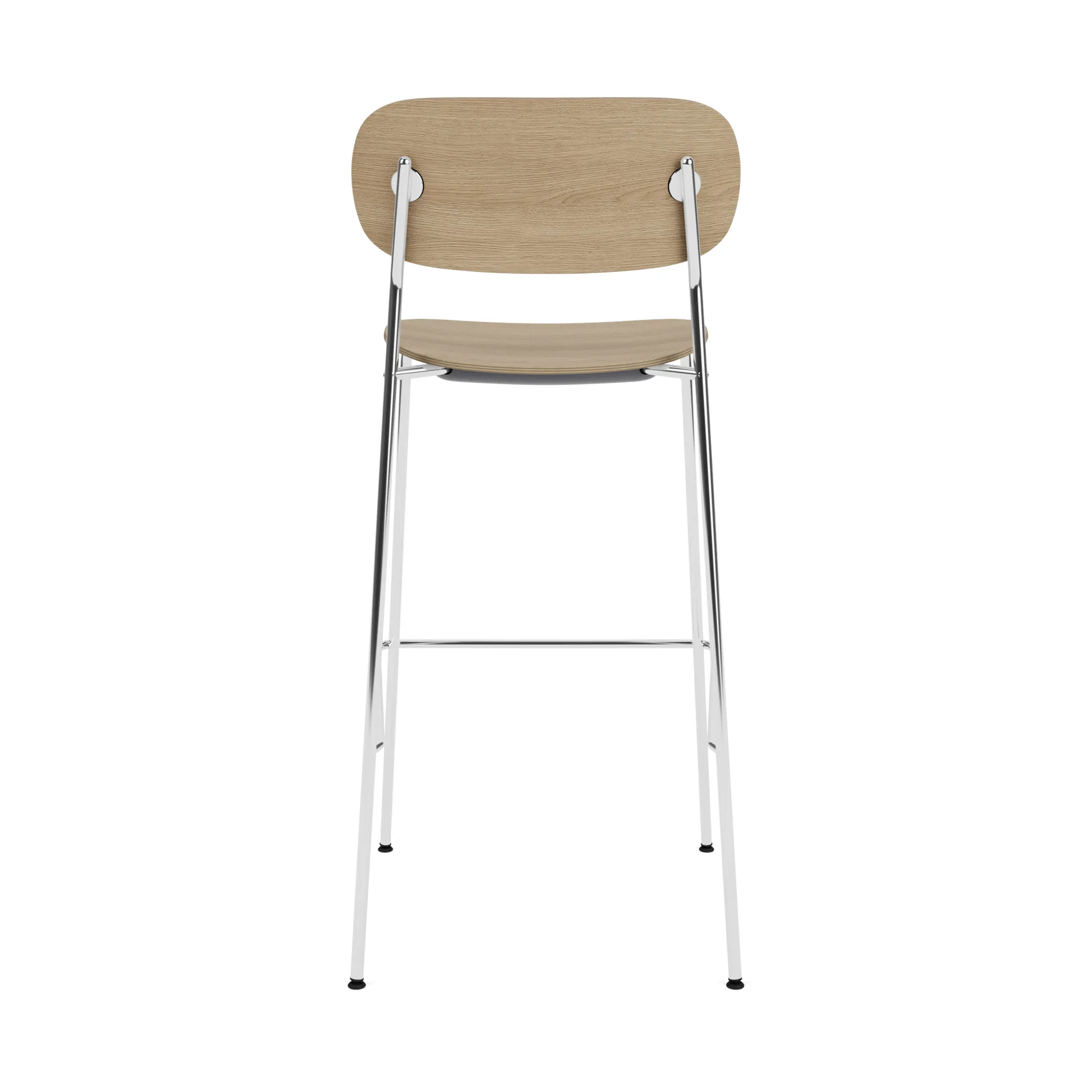 Co Bar Chair baarituoli, Tammi-kromattu teräs, 75 cm Audo Copenhagen