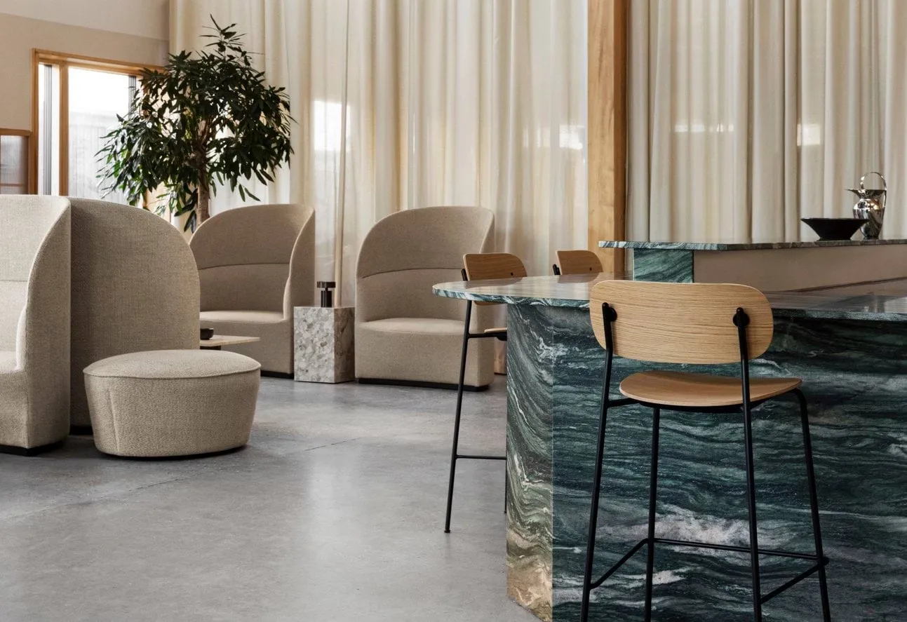 Co Bar Chair baarituoli, Tammi-kromattu teräs, 75 cm Audo Copenhagen