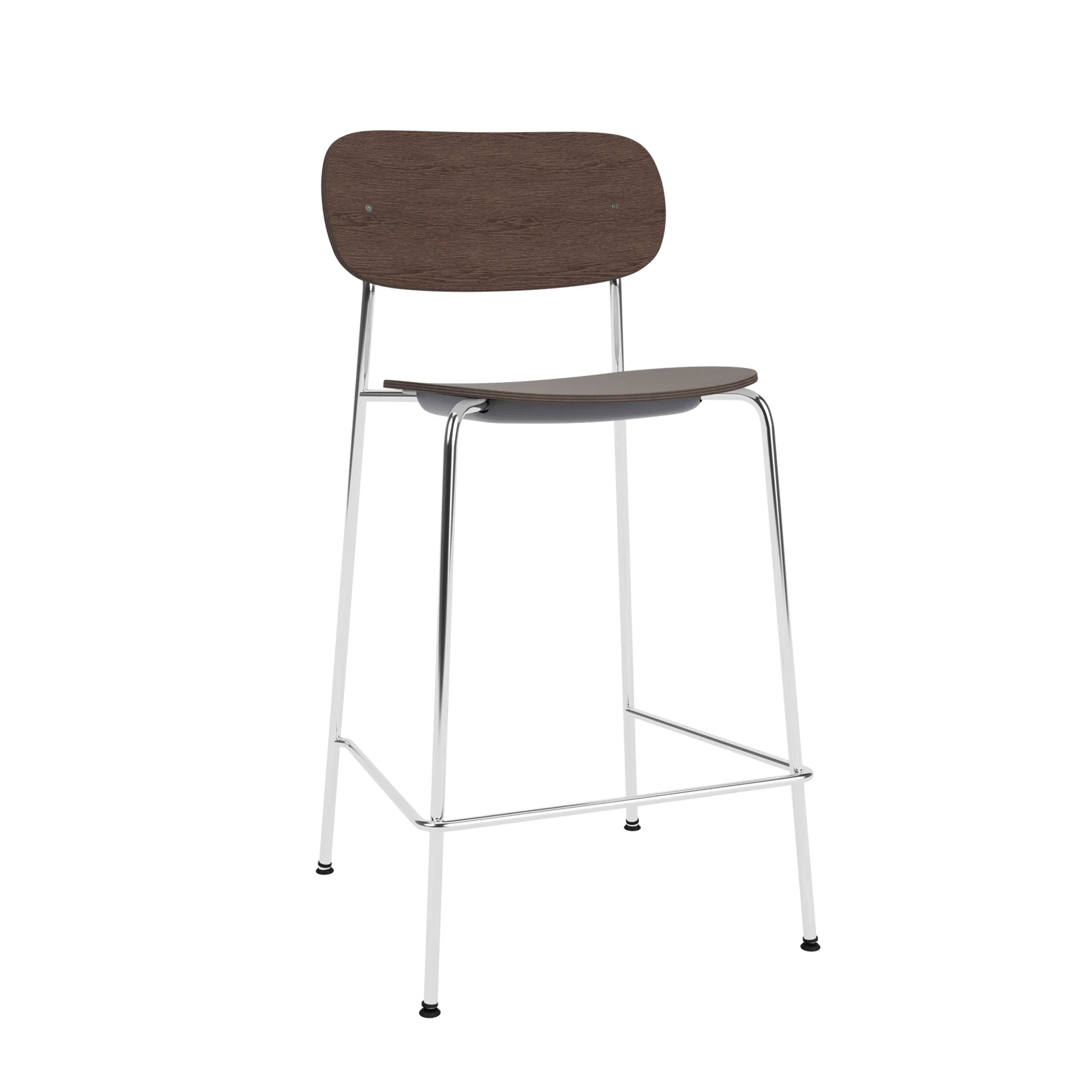 Co Bar Chair baarituoli, Tummaksi petsattu tammi-kromattu teräs, 65 cm Audo Copenhagen