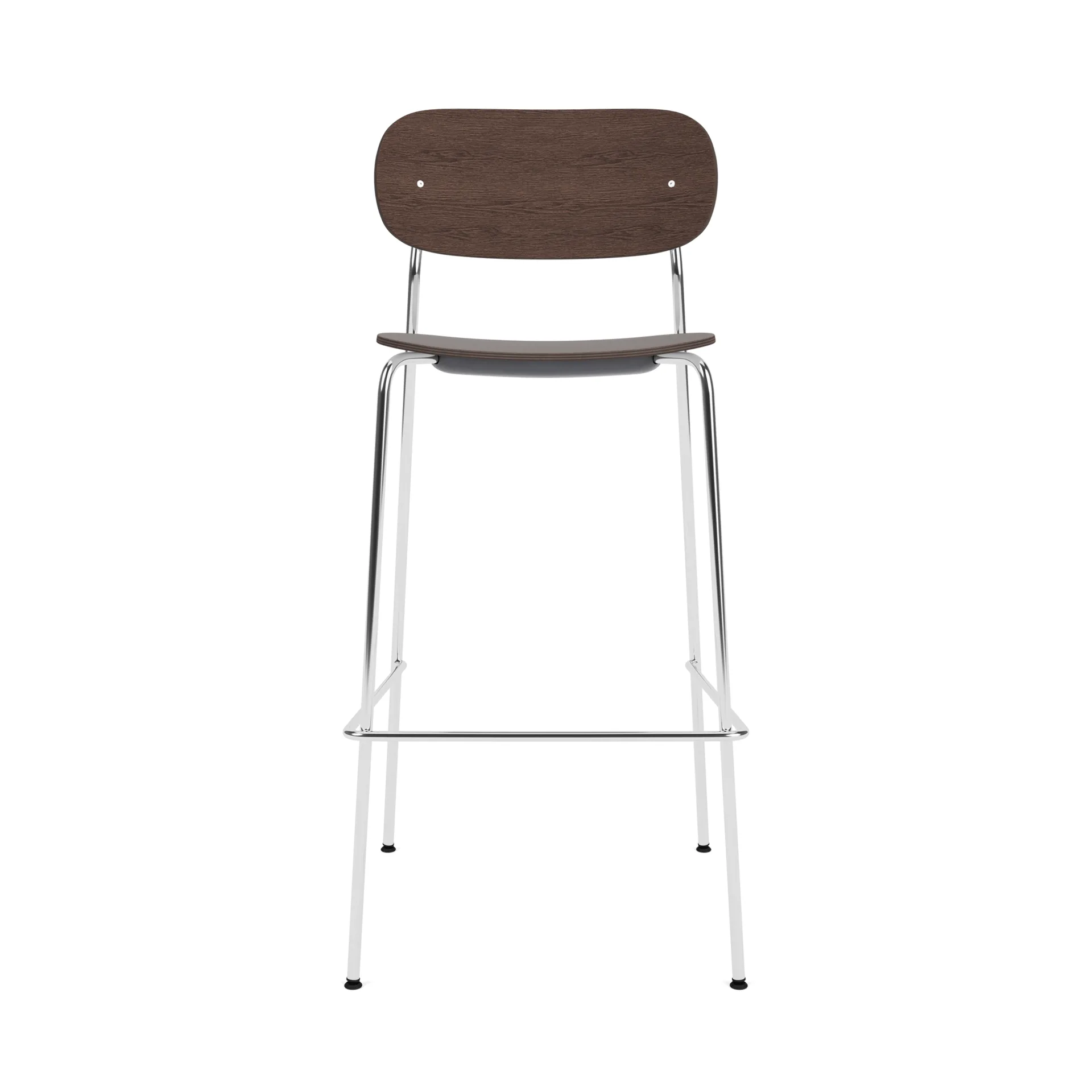 Co Bar Chair baarituoli, Tummaksi petsattu tammi-kromattu teräs, 75 cm Audo Copenhagen