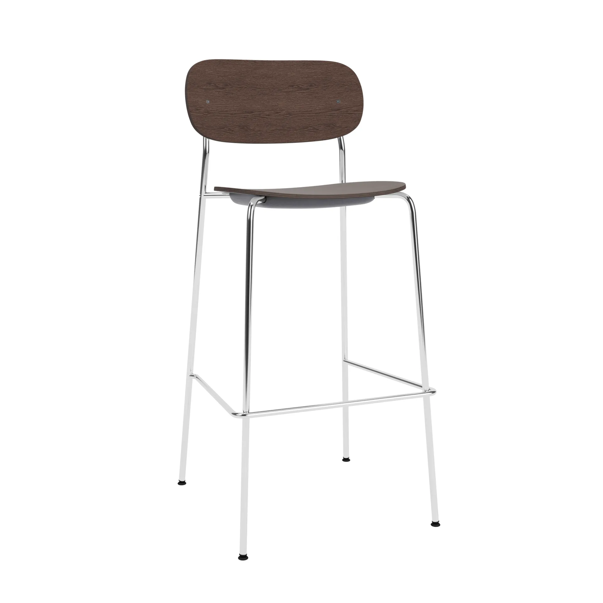 Co Bar Chair baarituoli, Tummaksi petsattu tammi-kromattu teräs, 75 cm Audo Copenhagen
