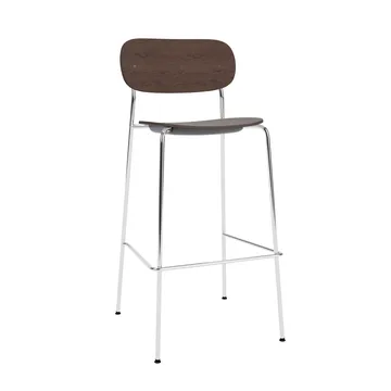 Co Bar Chair baarituoli - Tummaksi petsattu tammi-kromattu teräs, 75 cm - Audo Copenhagen
