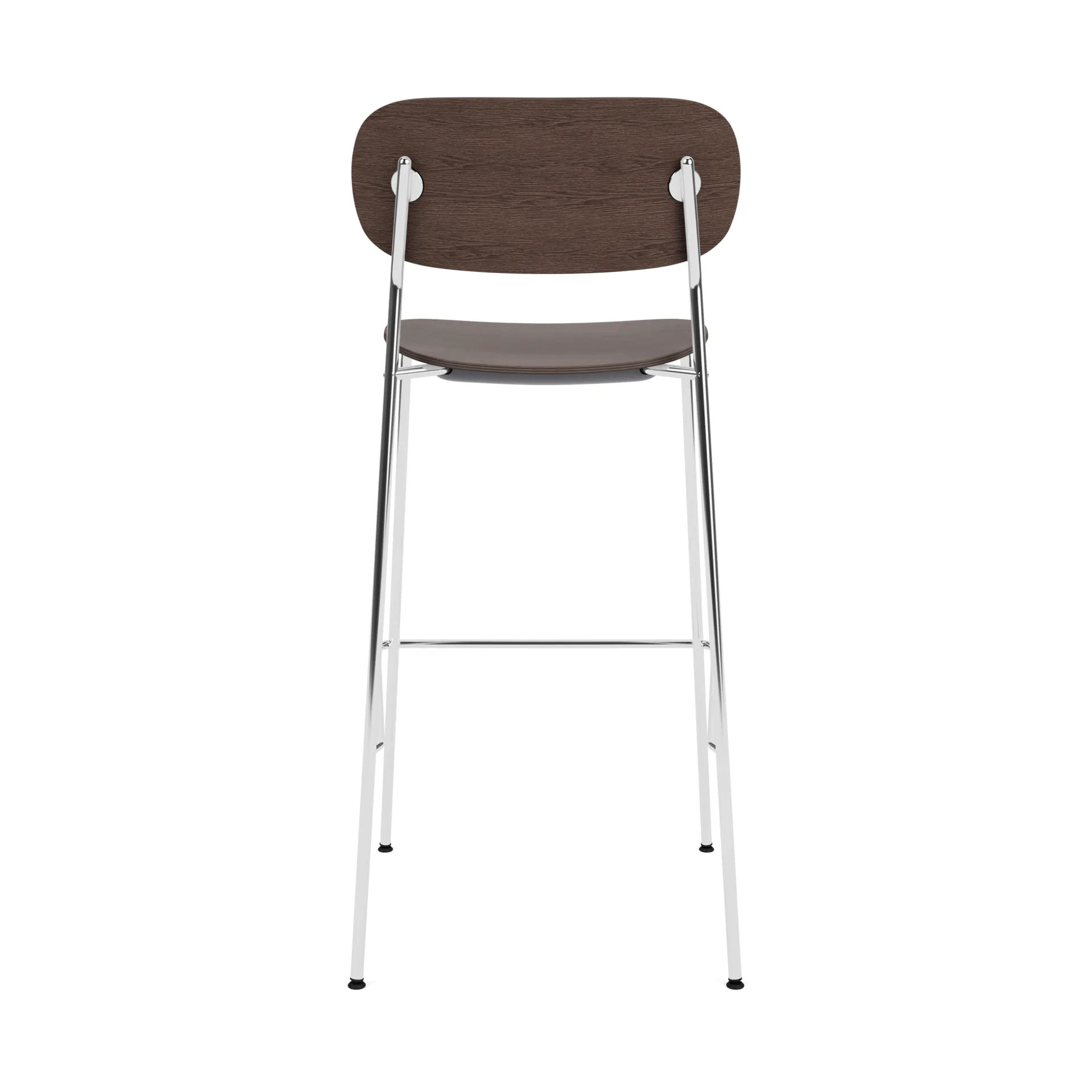 Co Bar Chair baarituoli, Tummaksi petsattu tammi-kromattu teräs, 75 cm Audo Copenhagen