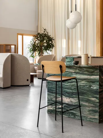 Co Bar Chair baarituoli - Tummaksi petsattu tammi-kromattu teräs, 75 cm - Audo Copenhagen