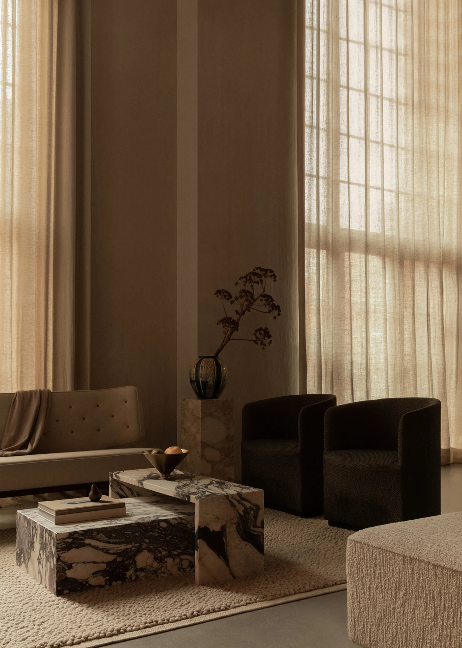 Gravel matto 200 x 300 cm, Ivory Audo Copenhagen