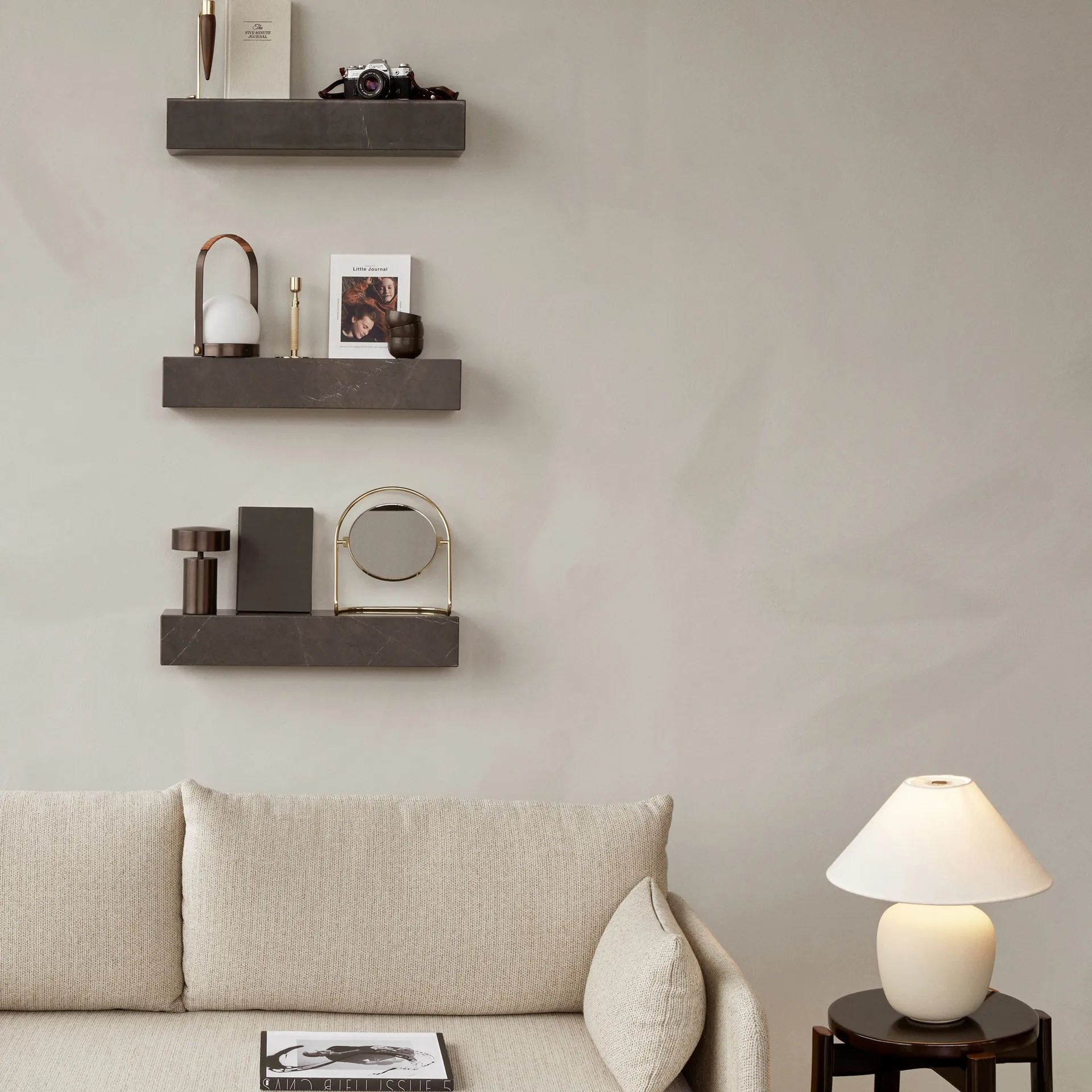 Nimbus pöytäpeili 25 cm, Kiillotettu messinki Audo Copenhagen