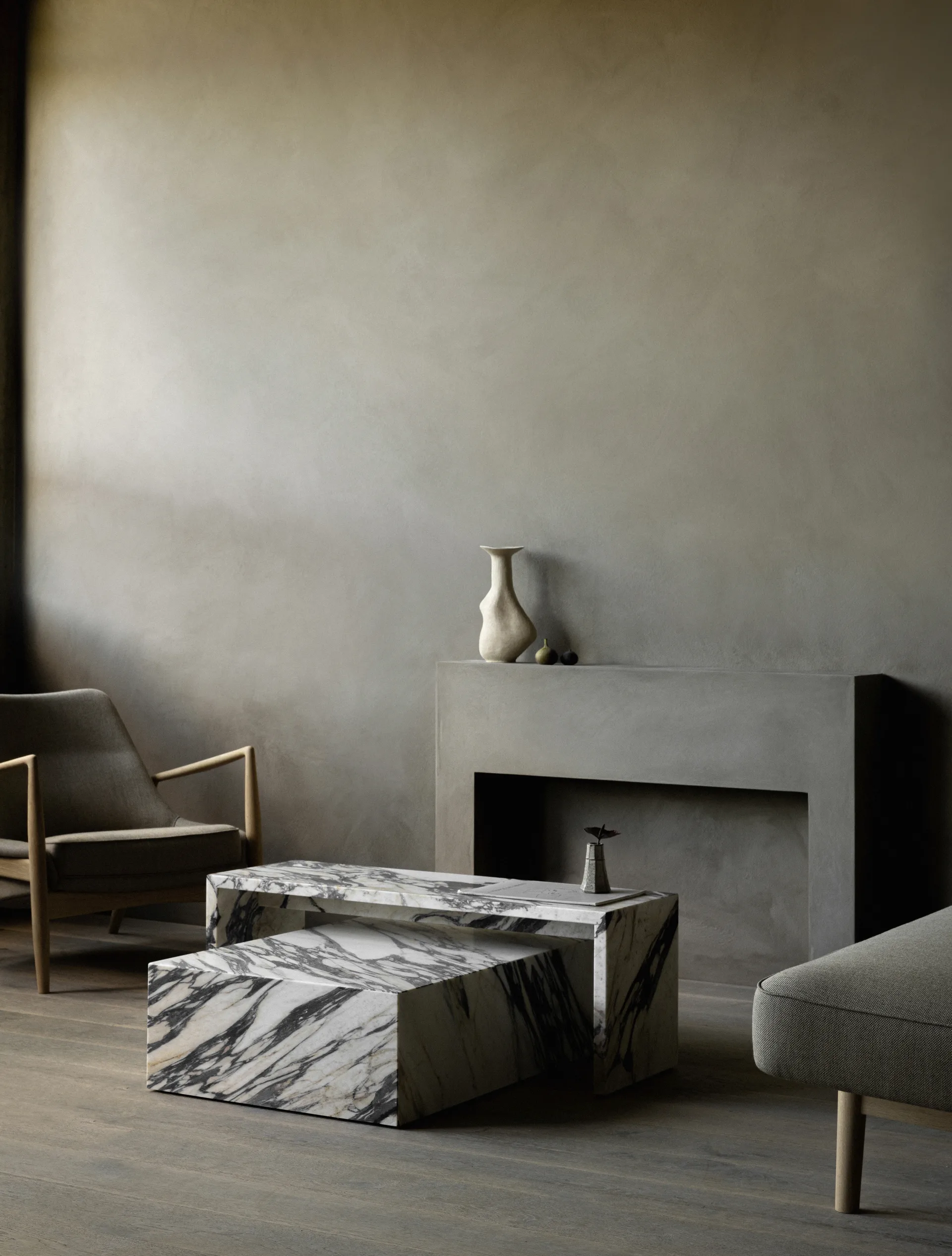 Plinth Bridge apupöytä, Calacatta Viola Audo Copenhagen