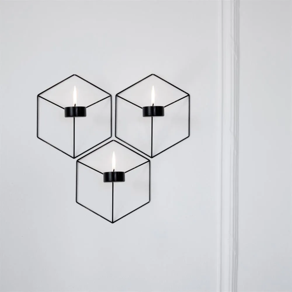 Pov seinäkynttilänjalka 3 kpl musta Audo Copenhagen