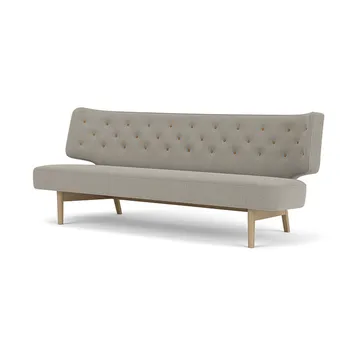 Radiohus Sofa täysin verhoiltu RE-WOOL PC1T Global HR BUTTONS Vegetal 4-Legs Base - Re-wool 218-natura tammi, nahkapainikkeet, 2-istuttava - Audo Copenhagen