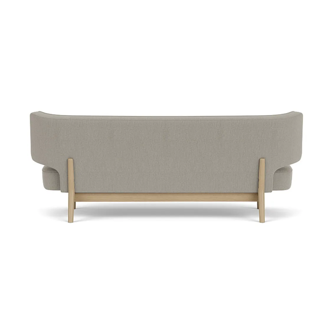 Radiohus Sofa täysin verhoiltu RE-WOOL PC1T Global HR BUTTONS Vegetal 4-Legs Base, Re-wool 218-natura tammi, nahkapainikkeet, 2-istuttava Audo Copenhagen