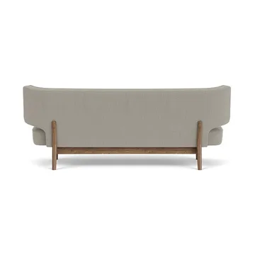 Radiohus Sofa täysin verhoiltu RE-WOOL PC1T Global HR BUTTONS Vegetal 4-Legs Base - Re-wool 218-pähkinä, nahkapainikkeet, 2-istuttava - Audo Copenhagen