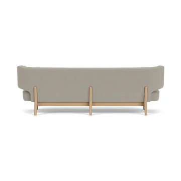 Radiohus Sofa täysin verhoiltu RE-WOOL PC1T Global HR BUTTONS Vegetal 4-Legs Base - Re-wool 218-luonnollinen tammi, nahkapainikkeet, 3-istuttava - Audo Copenhagen