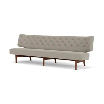 Radiohus Sofa täysin verhoiltu RE-WOOL PC1T Global HR BUTTONS Vegetal 4-Legs Base - Re-wool 218-pähkinä, nahkanapit, 3-istuttava - Audo Copenhagen