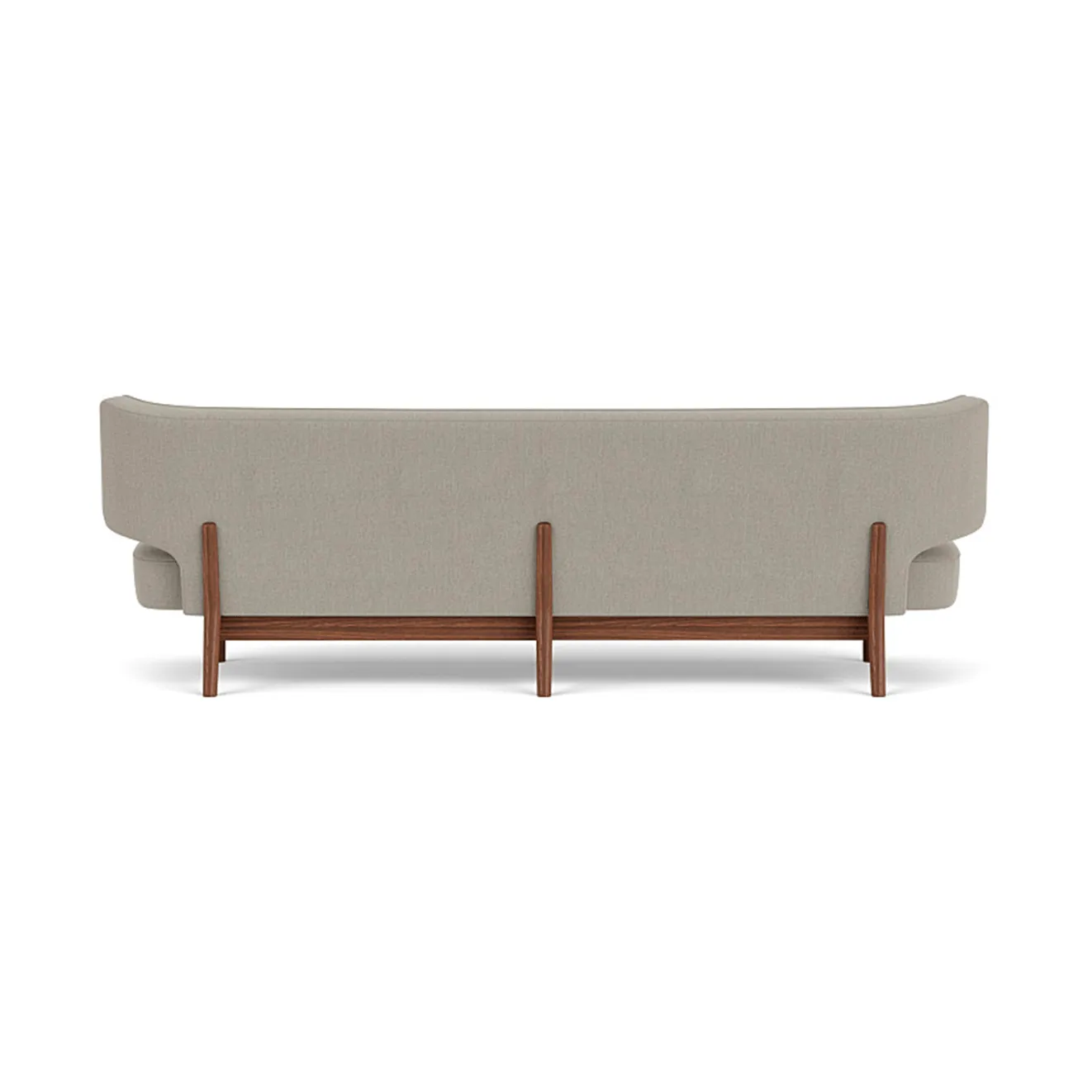 Radiohus Sofa täysin verhoiltu RE-WOOL PC1T Global HR BUTTONS Vegetal 4-Legs Base, Re-wool 218-pähkinä, nahkanapit, 3-istuttava Audo Copenhagen