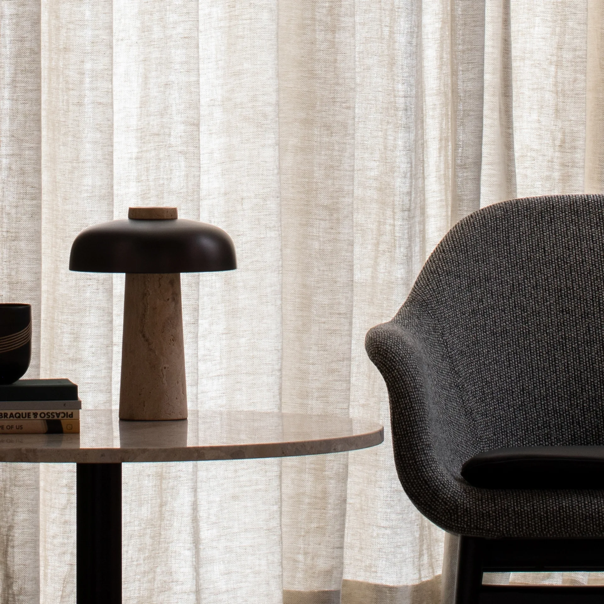 Reverse pöytävalaisin 30 cm, Travertiini-pronssattu messinki Audo Copenhagen