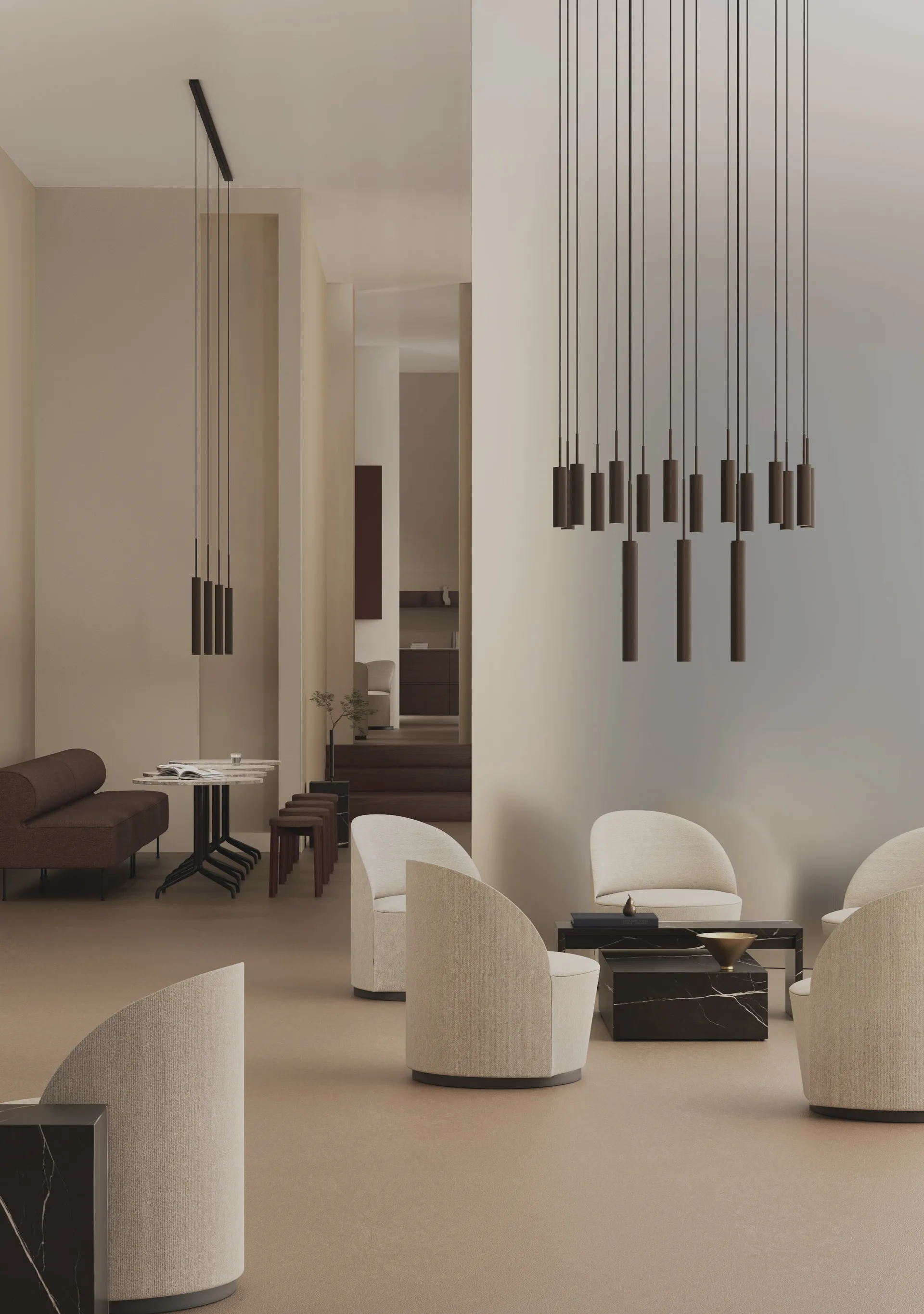 Tubulaire kattokruunu 20, Anodized bronzed Audo Copenhagen