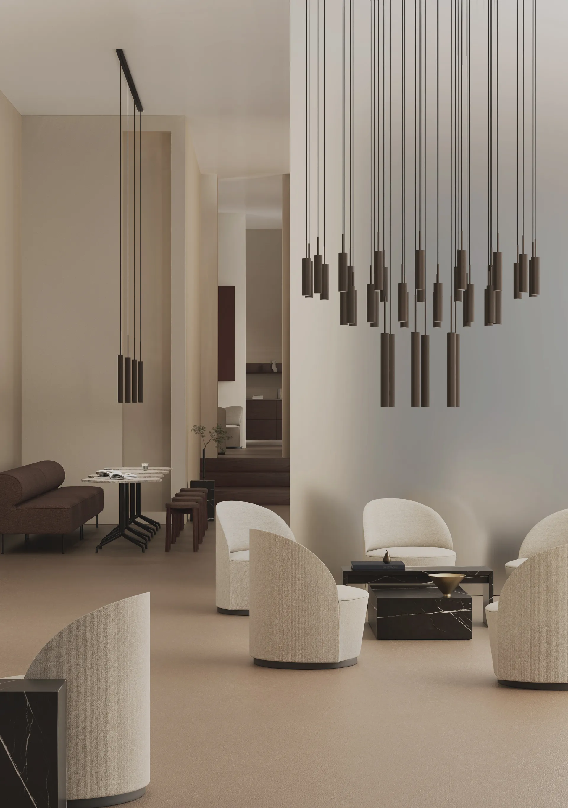 Tubulaire kattokruunu 38, Anodized bronzed Audo Copenhagen