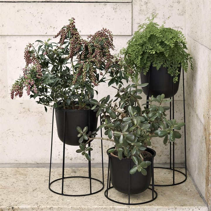 Wire Pot kukkaruukku, musta Audo Copenhagen