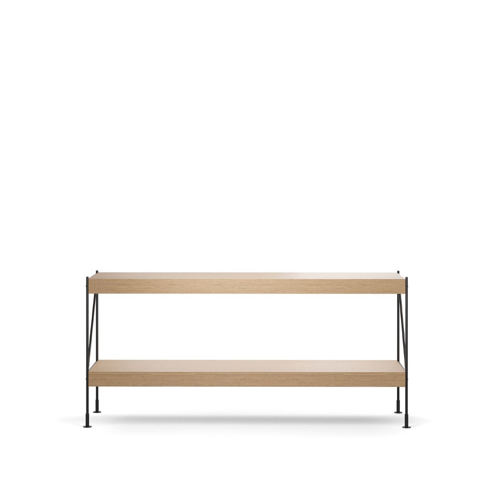 Audo Copenhagen Zet hyllyjärjestelmä Natural oak, 1x2, black steel base