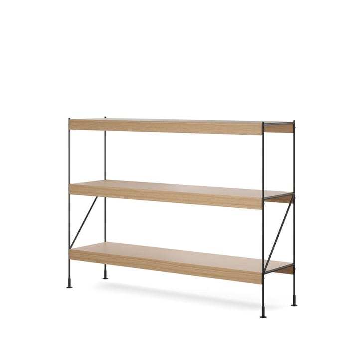 Zet hyllyjärjestelmä, Natural oak, 1x3, black steel base Audo Copenhagen