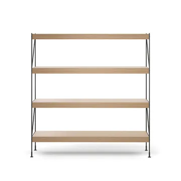 Zet hyllyjärjestelmä - Natural oak, 1x4, black steel base - Audo Copenhagen