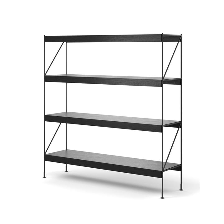 Zet hyllyjärjestelmä, Oak black stained, 1x4, black steel base Audo Copenhagen