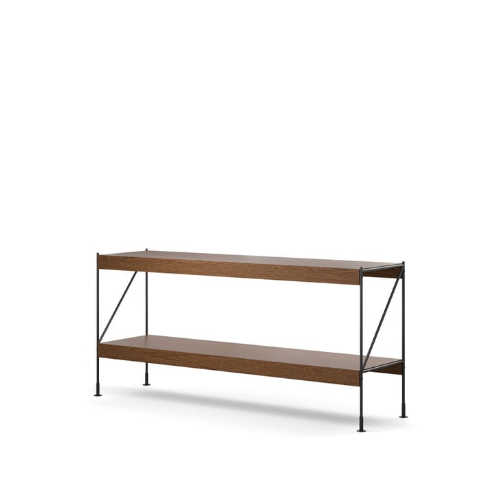 Zet hyllyjärjestelmä, Oak dark stained, 1x2, black steel base Audo Copenhagen
