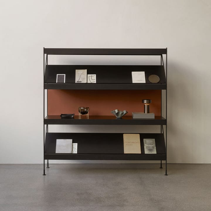 Zet hyllyjärjestelmä, Oak dark stained, 1x2, black steel base Audo Copenhagen