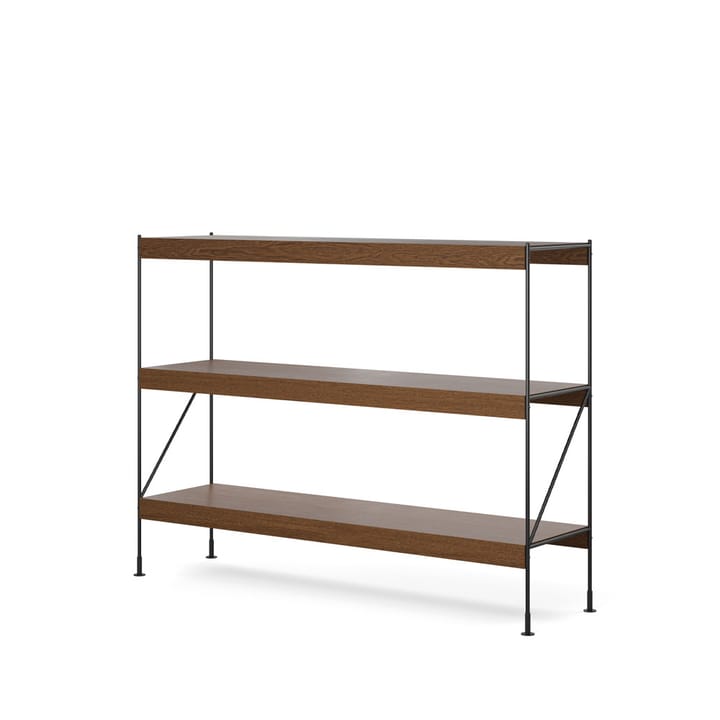 Zet hyllyjärjestelmä, Oak dark stained, 1x3, black steel base Audo Copenhagen