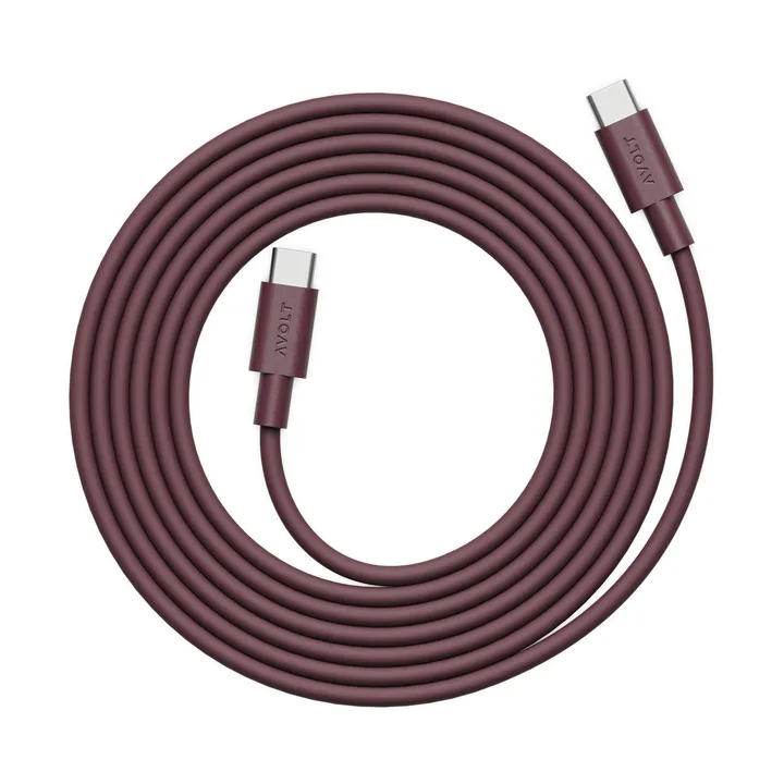 AVOLT x Bauhaus-Archiv Kaapeli 1 USB C – USB C
 - Mulberry Red - Avolt