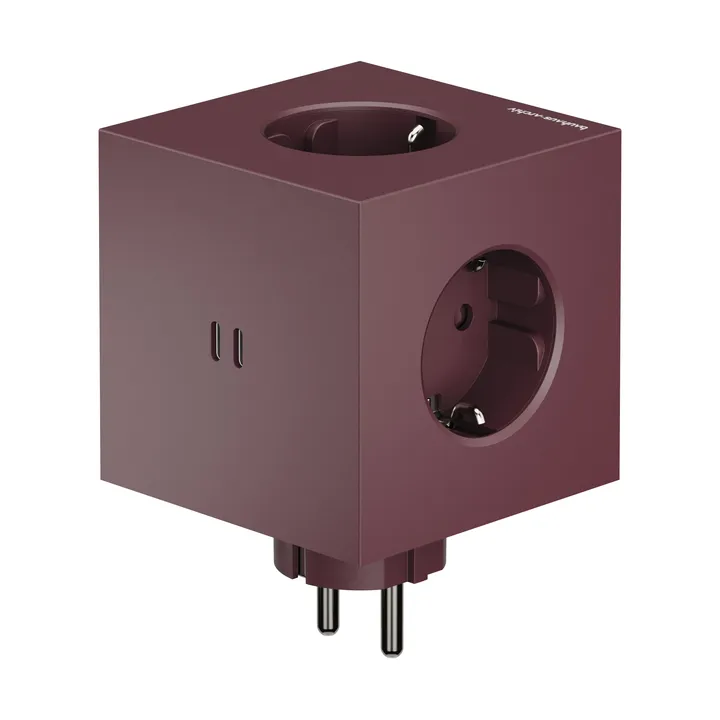 AVOLT x Bauhaus-Archiv Square 2 jatkojohto USB-C
 - Mulberry Red - Avolt