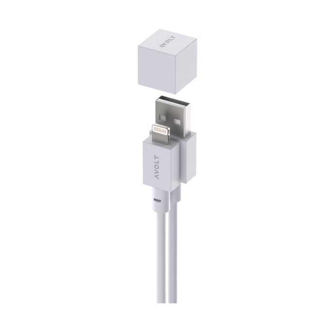 Avolt Cable 1 USB-A ja Lightning-kaapeli 1,7 m White