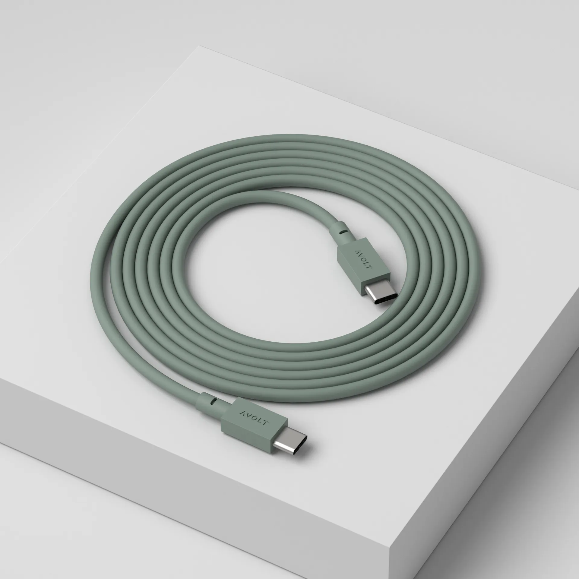 Cable 1 USB-C - USB-C latauskaapeliin 2 m, Oak green Avolt