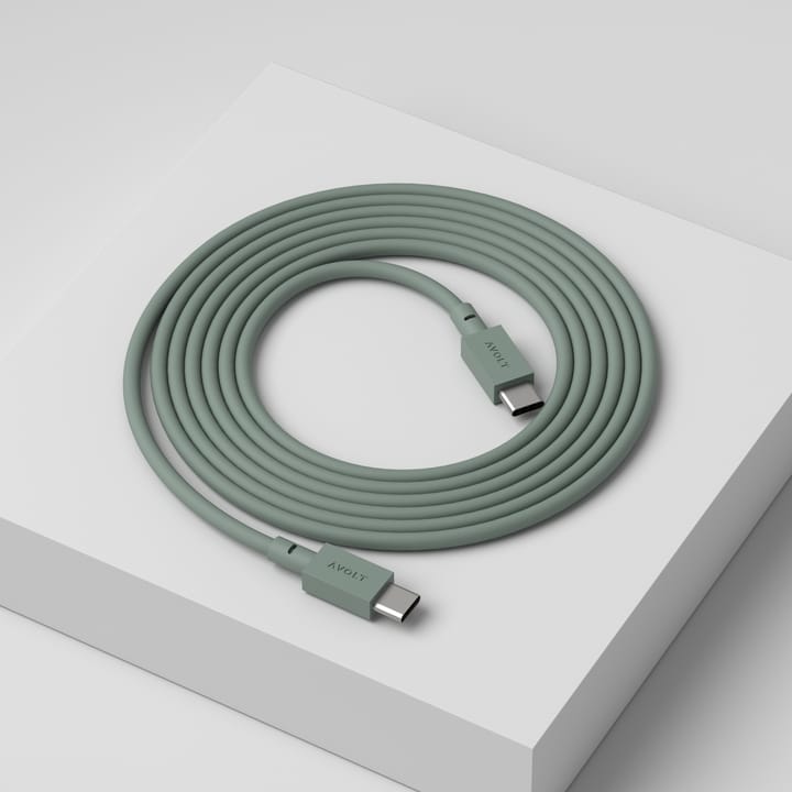 Cable 1 USB-C - USB-C latauskaapeliin 2 m, Oak green Avolt