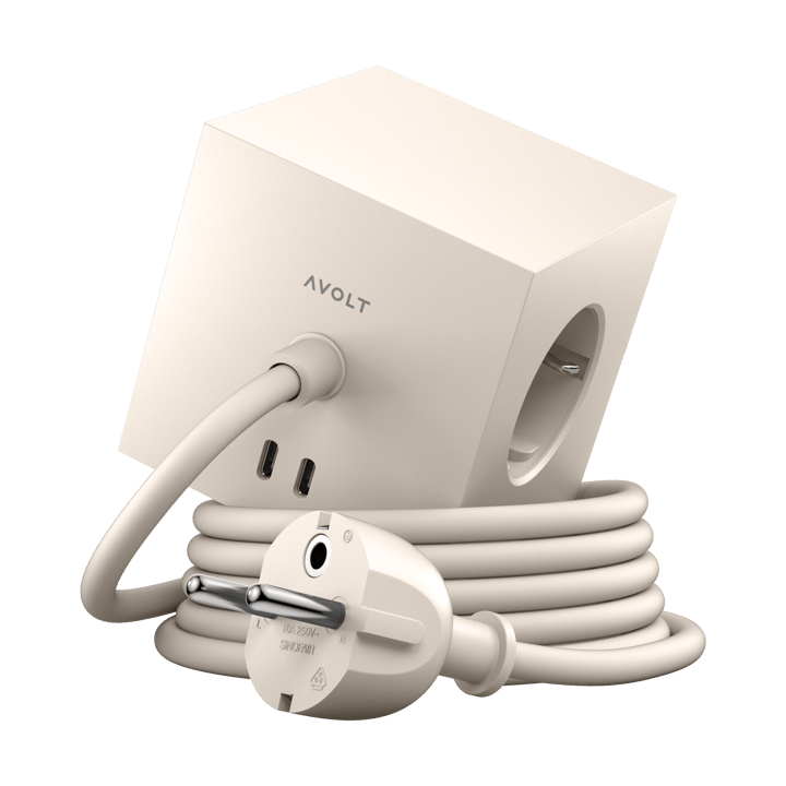 Square 1 pistorasia USB-C 30W 1,8 m - Nomad sand - Avolt