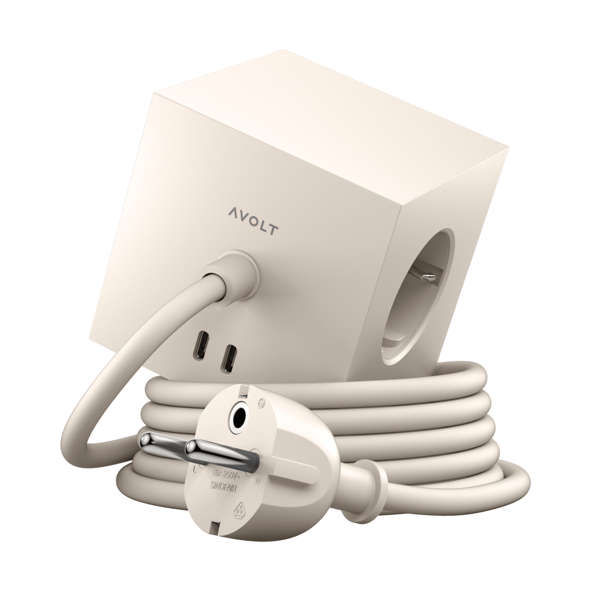 Avolt Square 1 pistorasia USB-C 30W 1,8 m Nomad sand