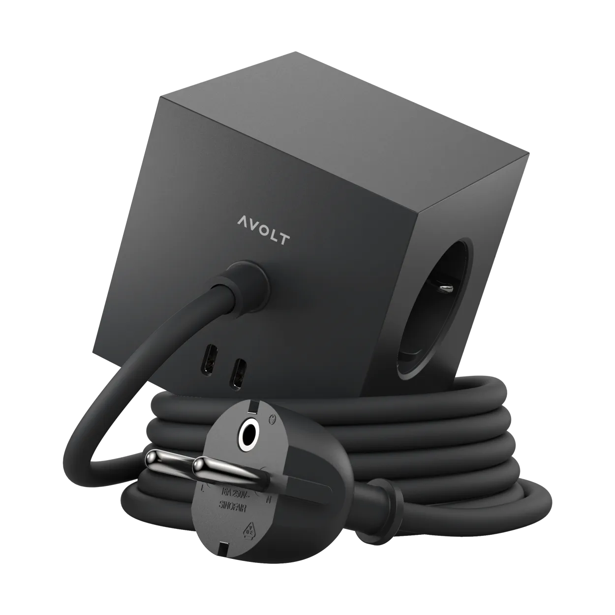 Avolt Square 1 pistorasia USB-C 30W 1,8 m Stockholm black