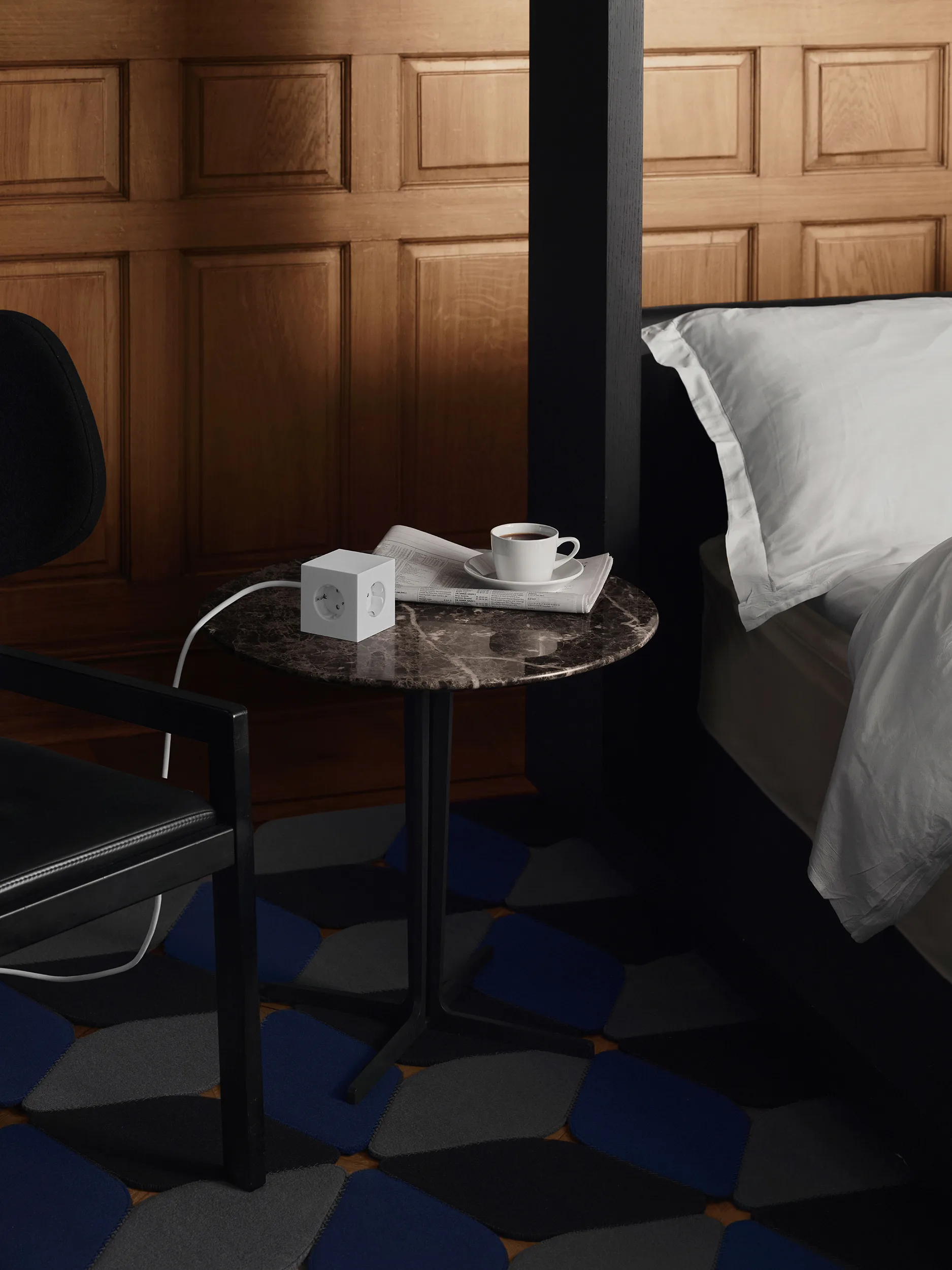 Square 1 pistorasia USB-C 30W 3 m, White Martinelli Luce edition Avolt